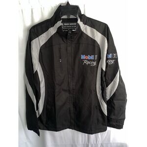 Mobil 1 One Racing Jacket Mens Size Small Black Full Zip Windbreaker NWOT